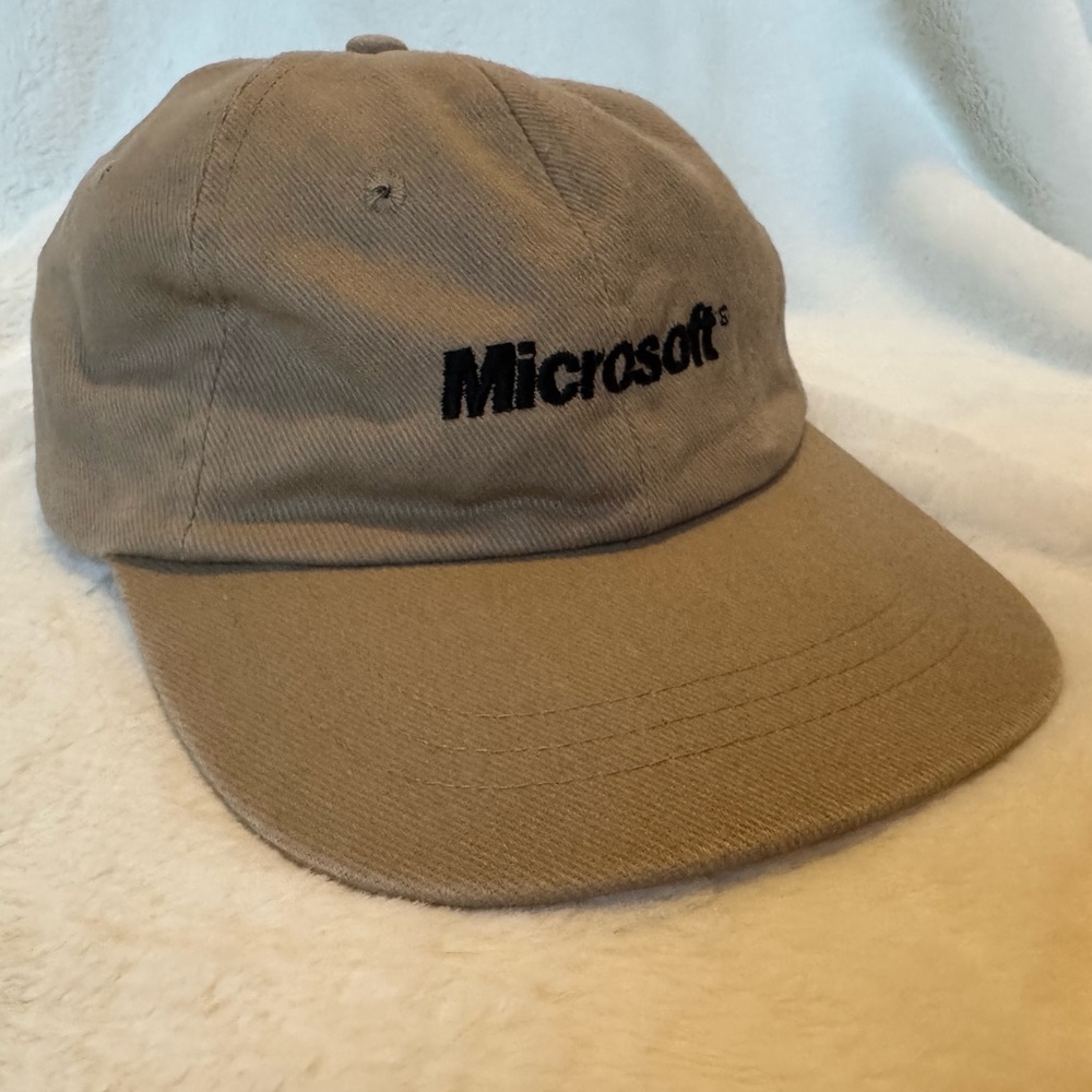 Microsoft Beige Cap with Black Logo